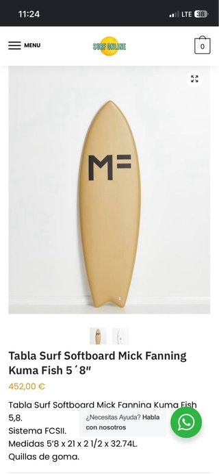 Tabla Surf Softboard Mick Fanning Kuma Fish 5´8″