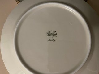 Set 4 Piatti Richard Ginori cm.19 bordo oro