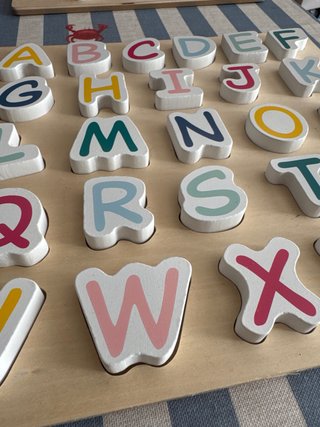 Puzzle Letras Madera Natural