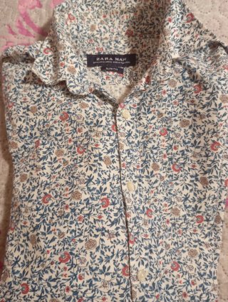 Camisa Zara Slim Fit Azul Talla M