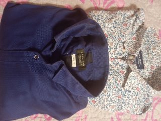 Camisa Zara Slim Fit Azul Talla M