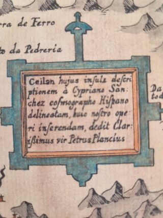 Mapa Antiguo Ceilán 1606 Grabado Original