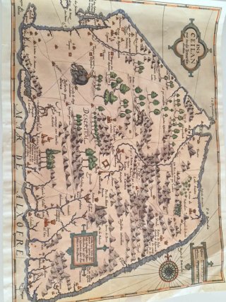 Mapa Antiguo Ceilán 1606 Grabado Original