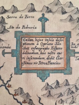 Mapa Antiguo Ceilán 1606 Grabado Original