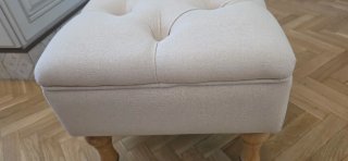 Baúl Reposapiés con Ruedas Capitoné Beige
