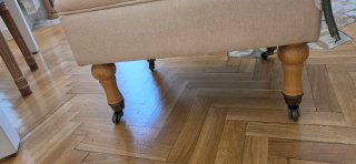 Baúl Reposapiés con Ruedas Capitoné Beige