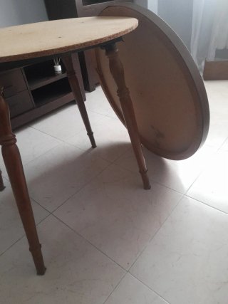 Mesa redonda madera