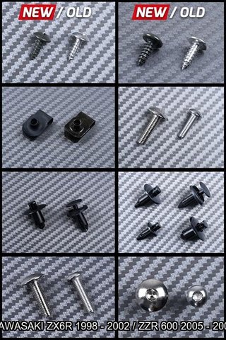 Kit de tornillería KAWASAKI ZX6R ZZR 600 1998 2008
