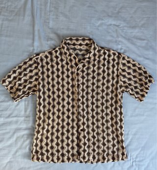 Camisa Calada Verano Hombre Beige/Marrón