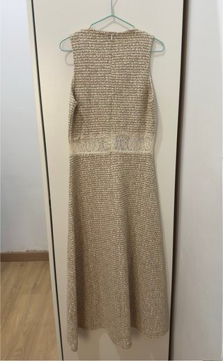 Vestido Zara Beige con Encaje