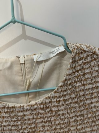 Vestido Zara Beige con Encaje
