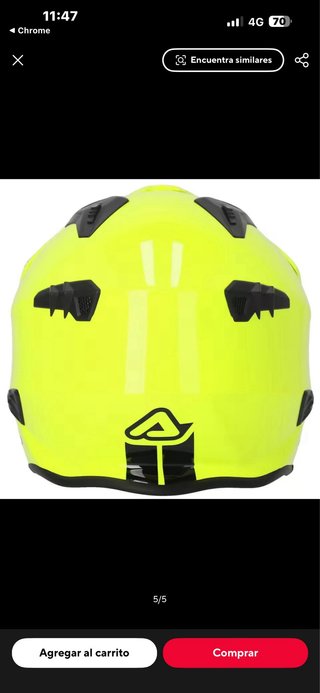 Casco Moto Acerbis Jet Trial Off-Road Amarillo