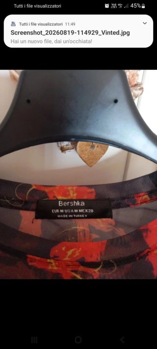Maglietta Bershka donna nera e rossa