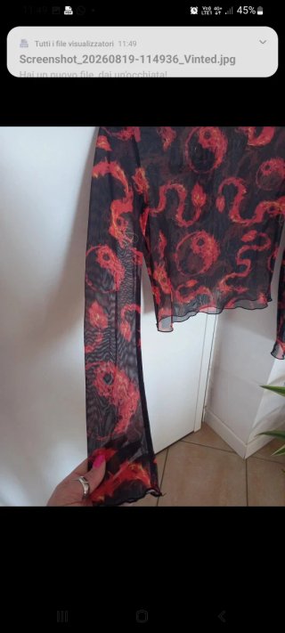 Maglietta Bershka donna nera e rossa