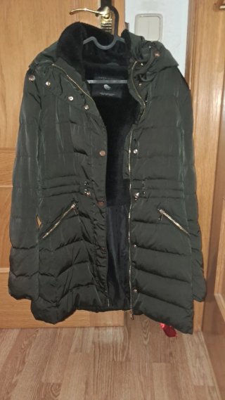 Plumas Zara verde botella Talla M