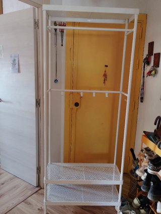 Mueble de entrada metálico blanco