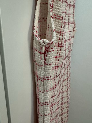 Vestido Zara cuadros rosa y beige