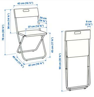 Vendo 4 Sillas Plegables IKEA Negras.