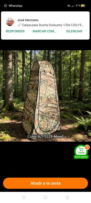 Caseta de camping/ducha portátil nueva