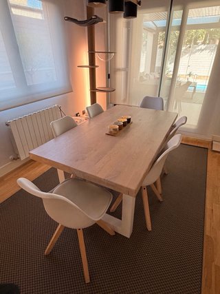 Mesa Comedor 160x90 + 6 Sillas Nórdicas