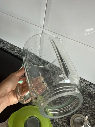 Vaso Batidora Cristal con Tapa Verde