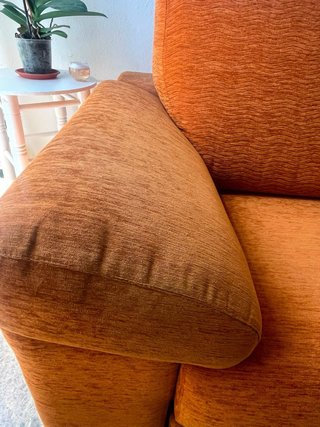 Sofá chaise longue naranja 3 piezas