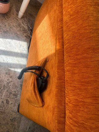Sofá chaise longue naranja 3 piezas