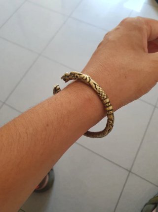 Bracciale ottone motivo drago