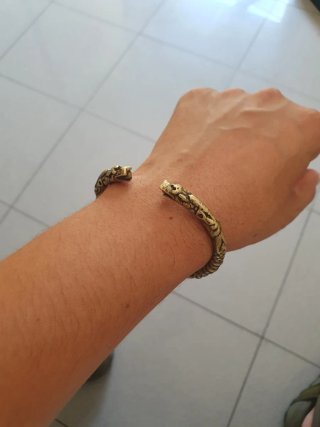 Bracciale ottone motivo drago