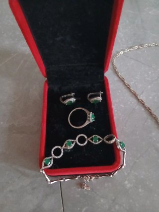 Conjunto de Joyas Plata con Esmeraldas