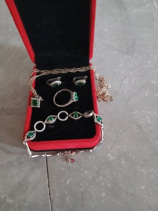 Conjunto de Joyas Plata con Esmeraldas
