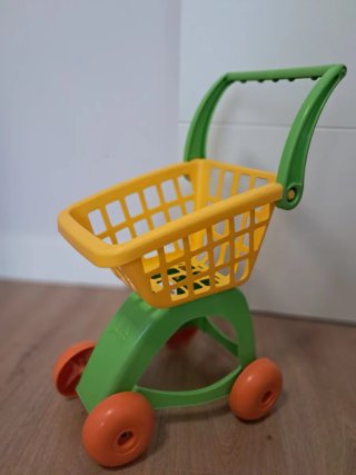 Carrito de supermercado de juguete con accesorios