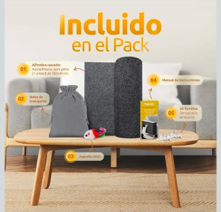 Alfombra Rascador Gatos + Accesorios