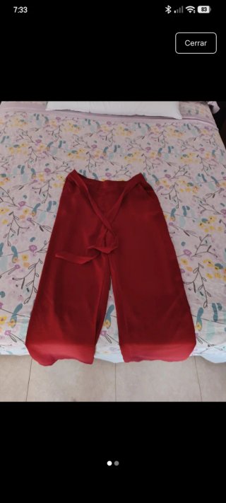 Pantalón palazzo ancho rojo
