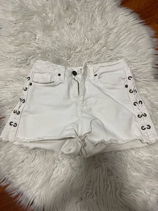 Shorts vaqueros blancos con cordones