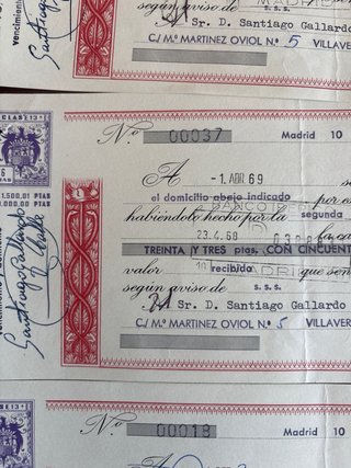 Letra timbre En total 23.12 como nuevas 11 escrita