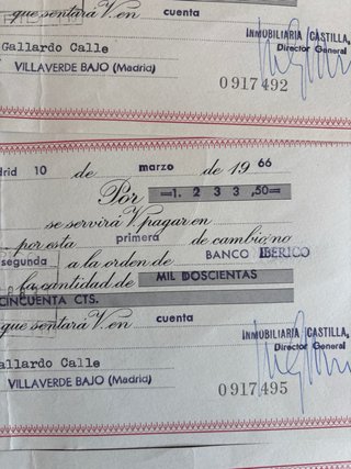 Letra timbre En total 23.12 como nuevas 11 escrita
