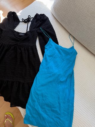 Conjunto Vestidos Negro y Azul
