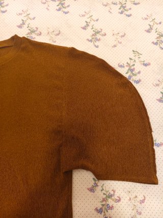 Camiseta Zara Talla S Marrón Texturizada
