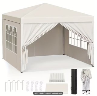 Carpa plegable 3x3 beige con laterales NUEVA!!