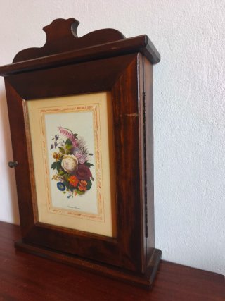 Mueble Cuelga Llaves Madera Vintage con Marco