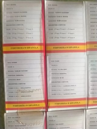 Confezione da 20 scatole di fiammiferi del Mondiale Spagna '82