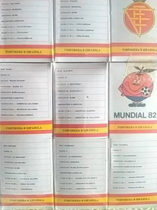 Confezione da 20 scatole di fiammiferi del Mondiale Spagna '82