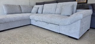 Sofá chaise longue Mirabelle gris