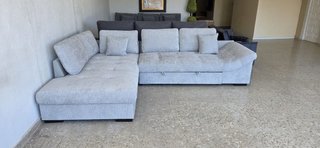 Sofá chaise longue Mirabelle gris
