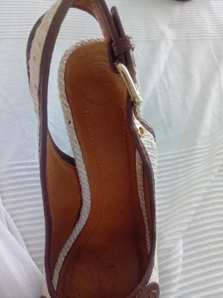 Zapatos de tacón 10cm beige y marrón