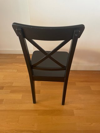 4 Sillas Madera Negras Ikea