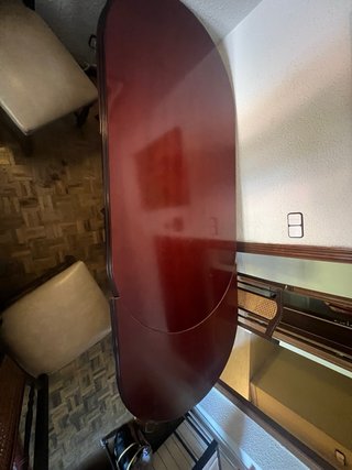 Mesa de comedor extensible de madera con 6 sillas