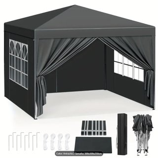 Carpa Plegable 3x3 Antracita con Laterales NUEVA!!