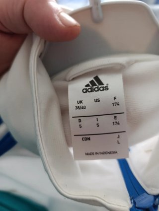 Chaqueta Adidas Original Blanca y Azul